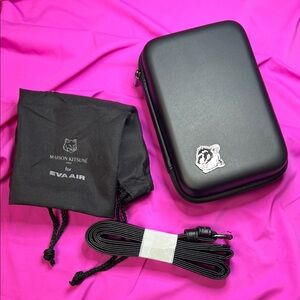 Maison Kitsuné (Eva Air) Zippered Leatherette Travel Case w/Removable Strap